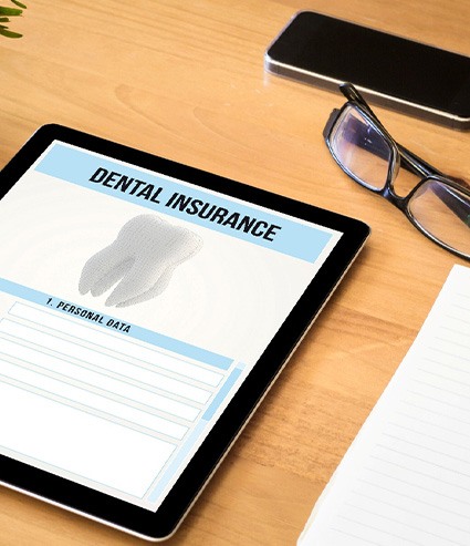 A dental insurance claim form
