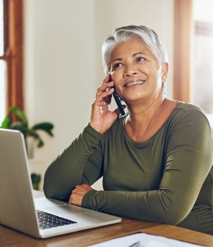 Woman talking on the phone